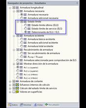 Navegador de resultados para los resultados de RF-CONCRETE Surfaces