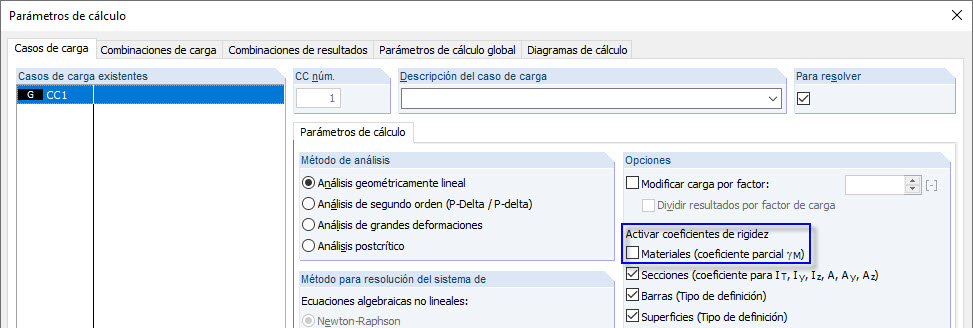 coeficiente parcial de seguridad del material