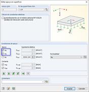 Apoyo empotrado en la dirección x e y de la superficie