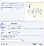 Apoyo empotrado en la dirección x e y de la superficie