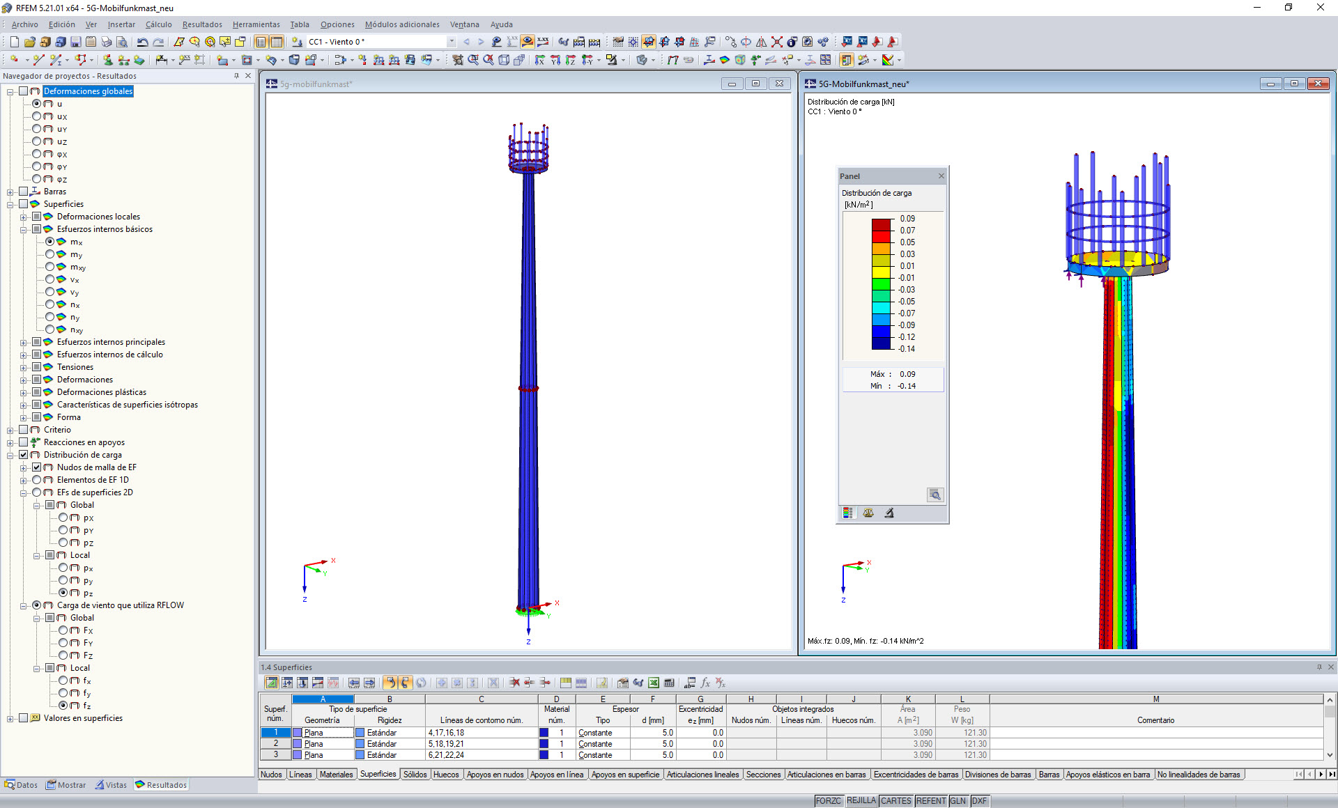 Ejemplo de RFEM para poste 5G