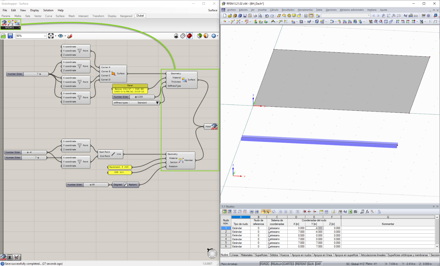Export von Grasshopper nach RFEM