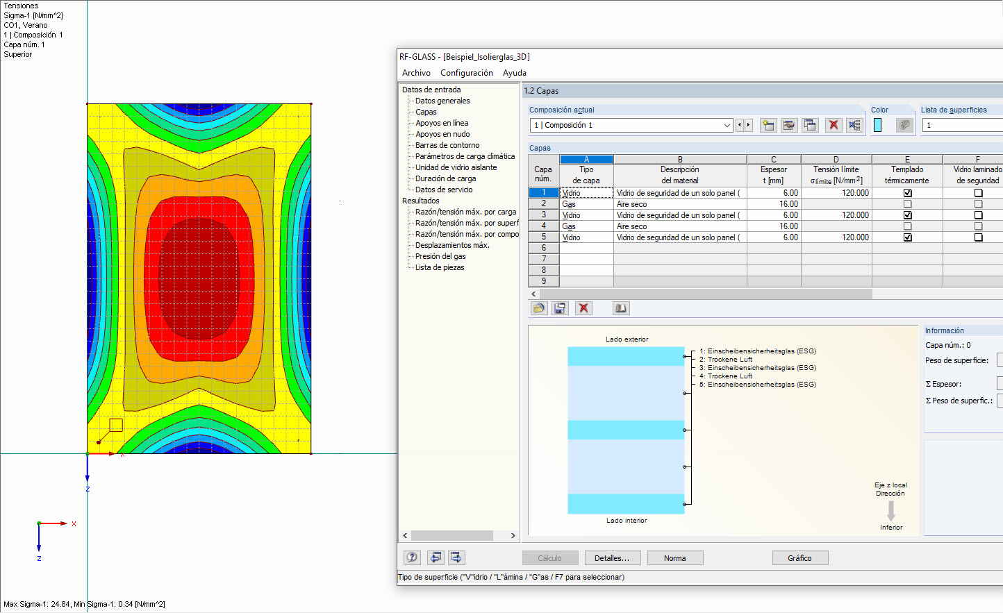 Ventana de datos de entrada