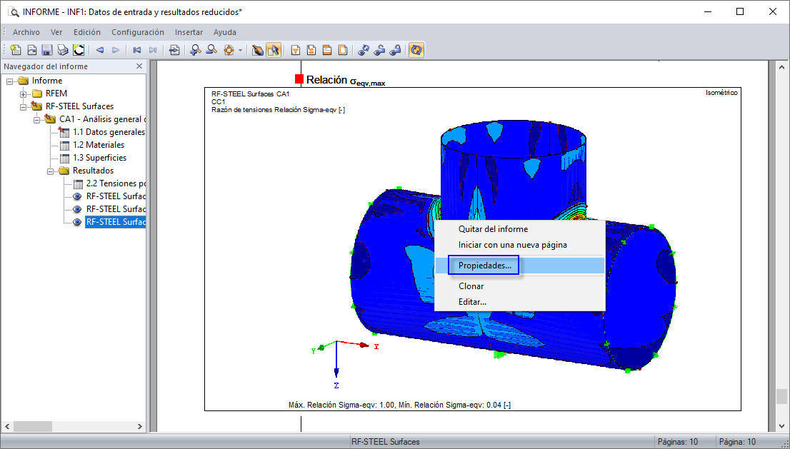 Propiedades del menú contextual