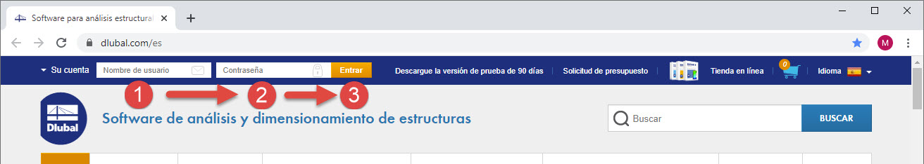 Iniciar sesión en la cuenta de Dlubal
