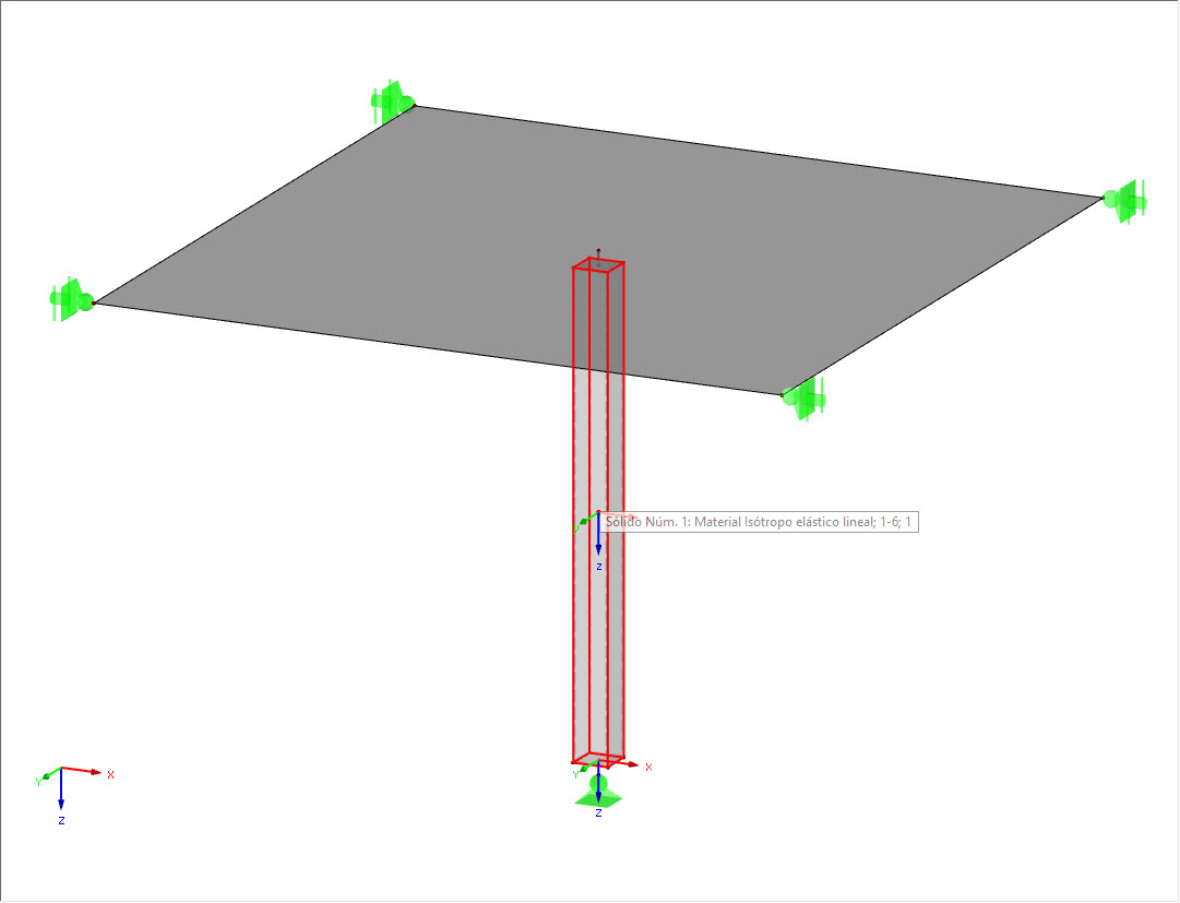 Pilar representado en RFEM como "Sólido"
