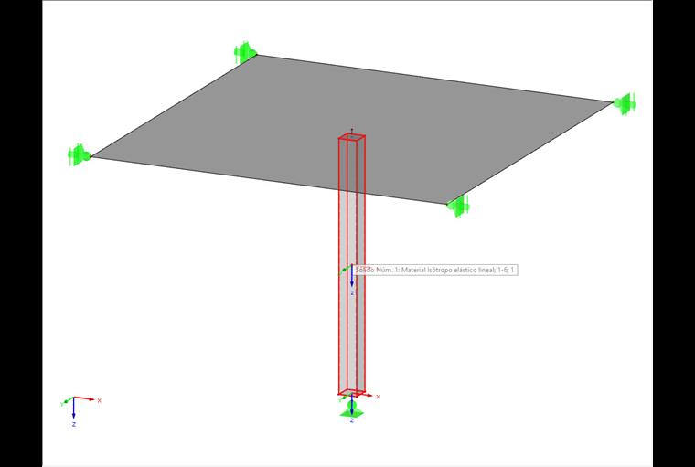 Pilar representado en RFEM como "Sólido"