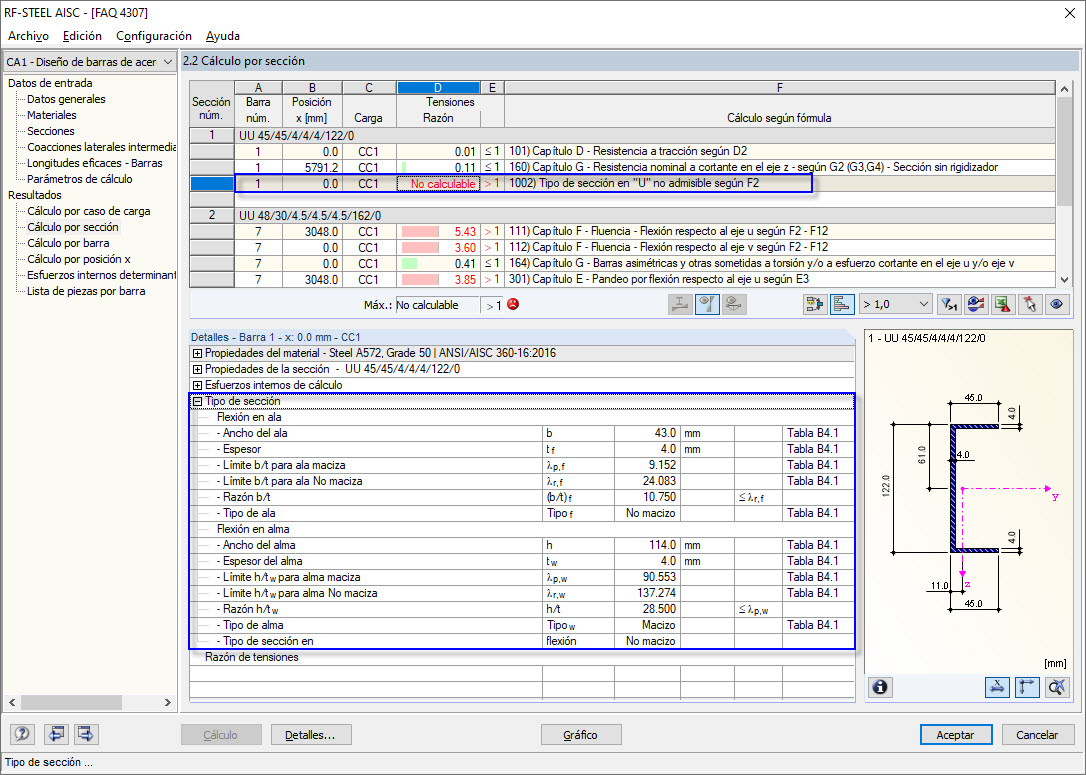 Canal en C no compacto no designable