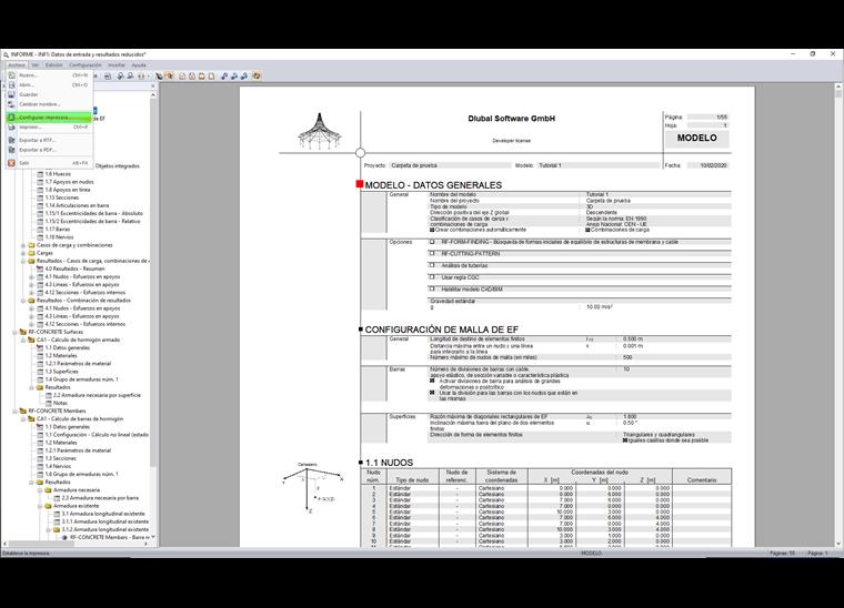 Informe de impresión en formato A4