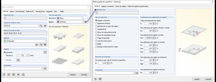 Propiedades de las superficies de fachada