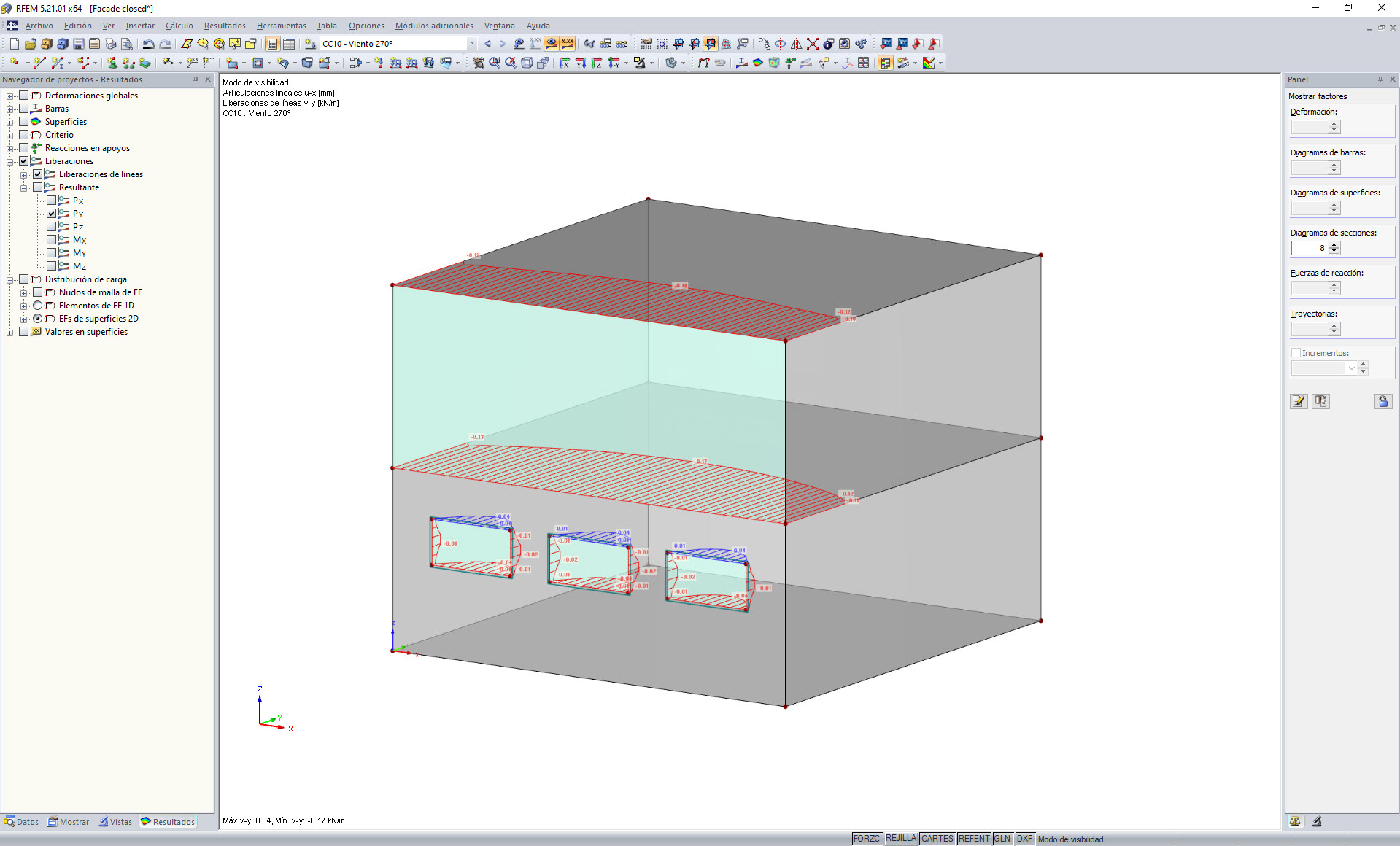 Cargas de distribución en la estructura principal