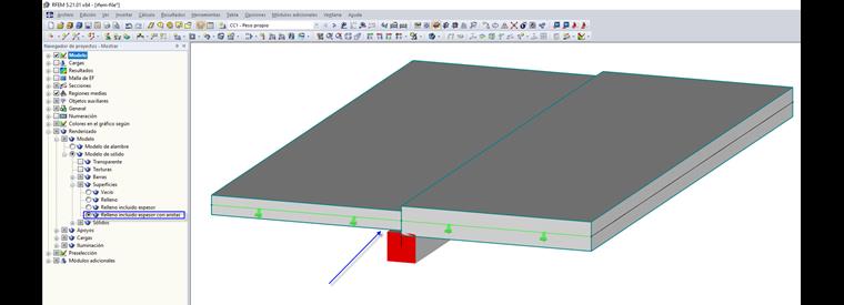 Modelo de RFM del nervio con diferentes espesores de la placa
