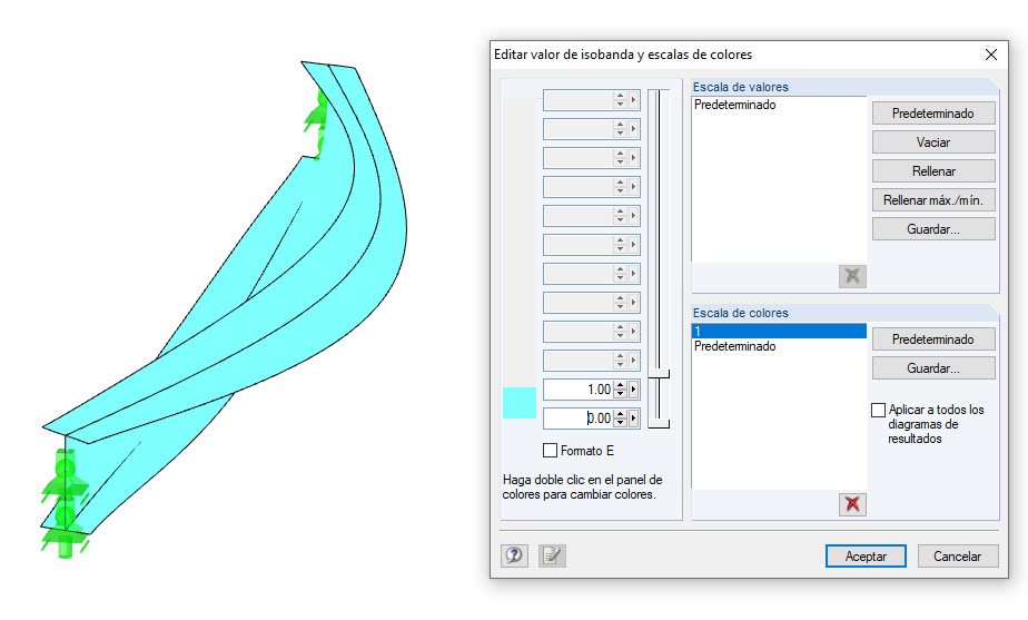 Visualización monocroma de resultados de superficie