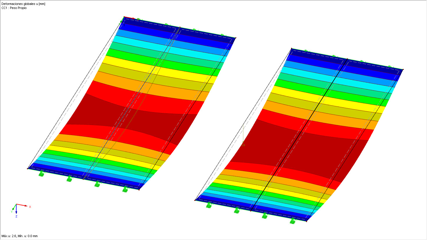 Izquierda como nervio, derecha como viga de resultado