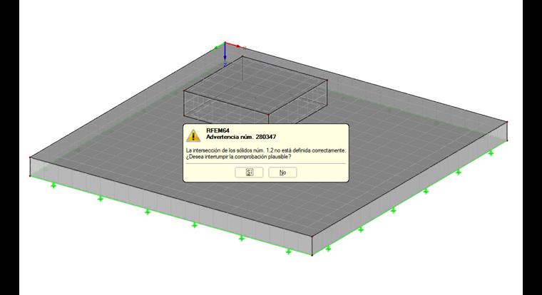 Modelo y mensaje de advertencia