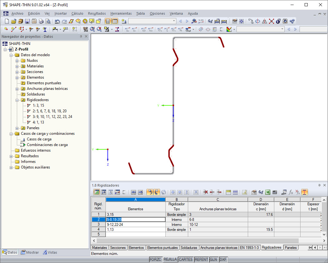 Tabla "1.8 Rigidizadores"