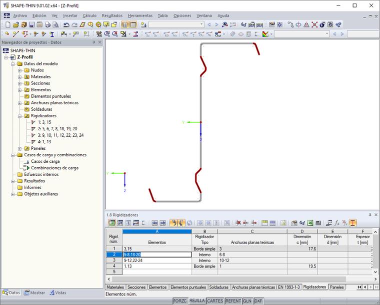 Tabla "1.8 Rigidizadores"