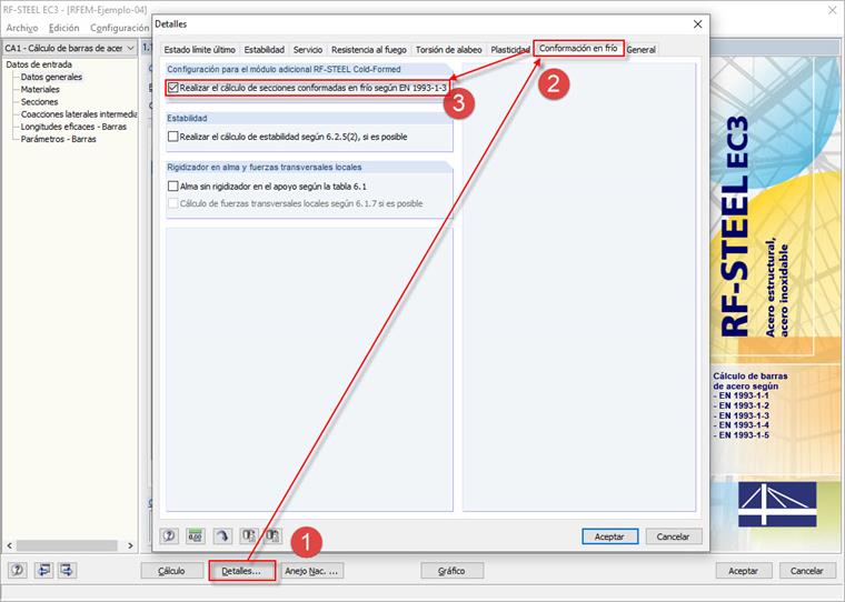 Activación de la ampliación del módulo RF-/STEEL Cold-Formed Sections