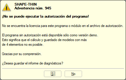 Advertencia de SHAPE-THIN