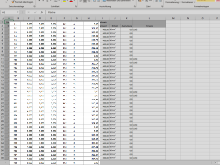 Tabla exportada en Excel