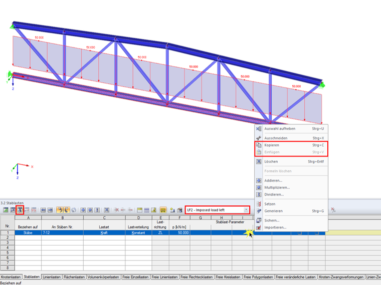 Copia de cargas de un caso de carga a otro