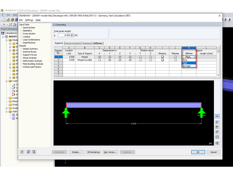 Selección del rigidizador