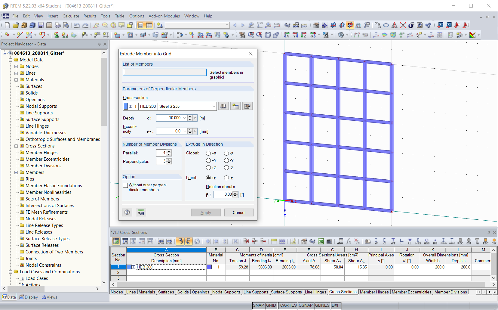 Cuadrícula generada