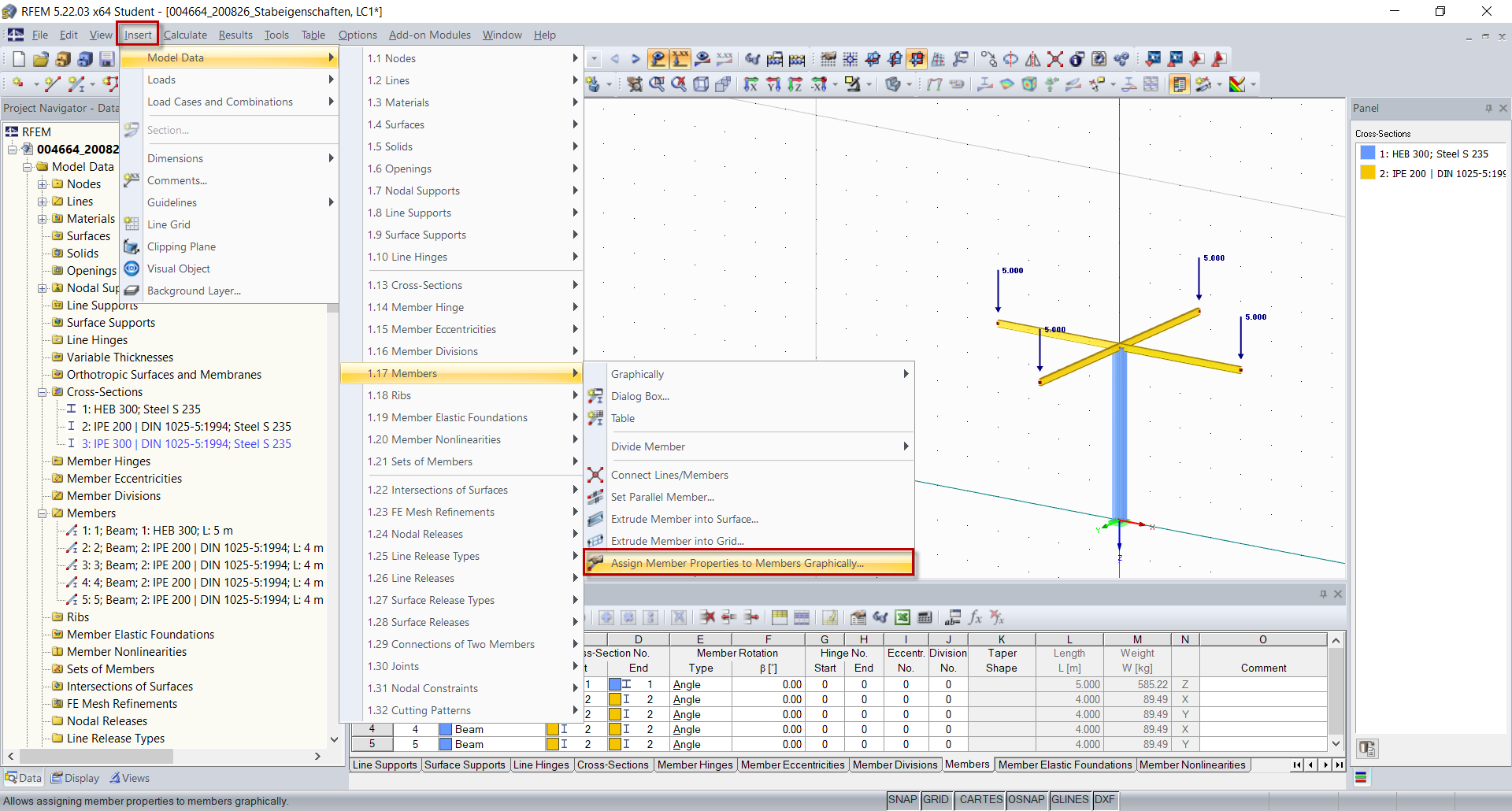 Función "Asignar propiedades de barra gráficamente"