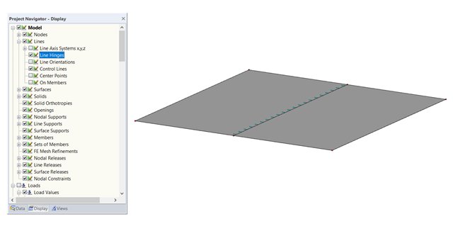 Navegador de pantalla: Visualización de articulaciones lineales