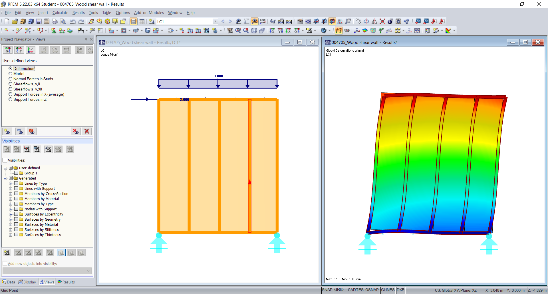Deformaciones considerando la flexibilidad de la conexión