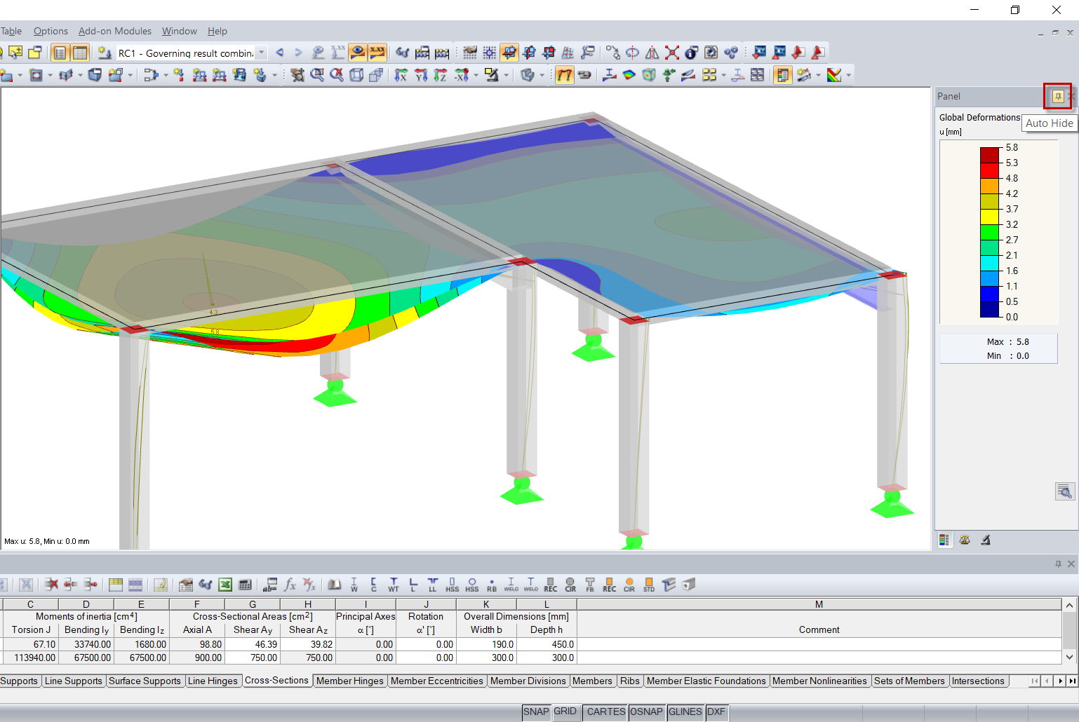 Configuración para el panel de visualización
