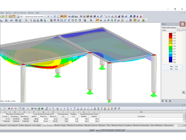 Configuración para el panel de visualización