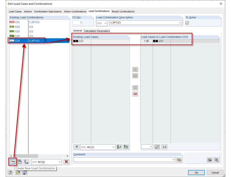 Nueva combinación de carga