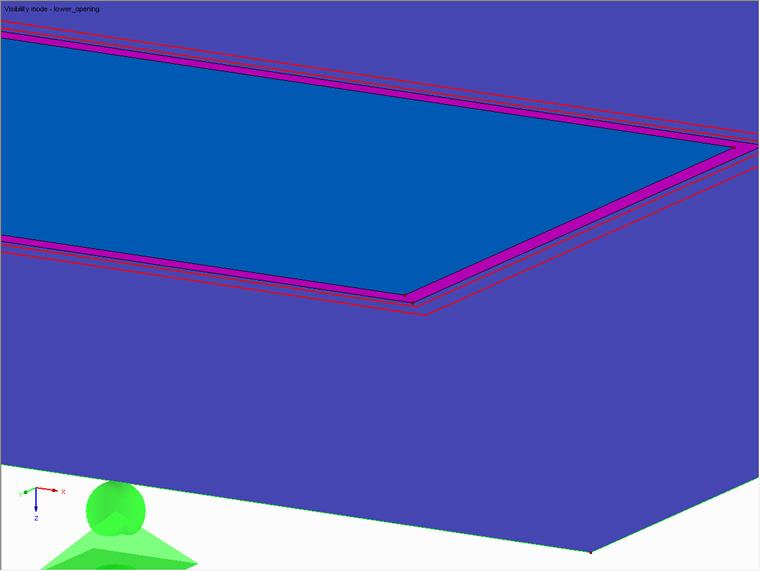 Borde inferior creado por una abertura adicional