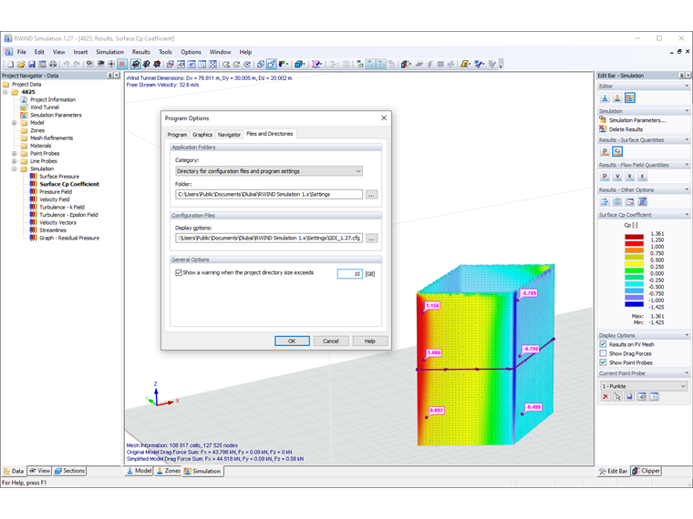 Carpeta del directorio de trabajo
