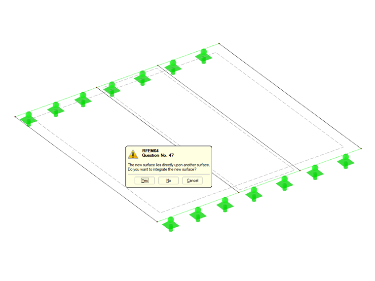 Pregunta núm. 47 La nueva superficie se encuentra directamente sobre otra superficie. ¿Quieres integrar la nueva superficie?