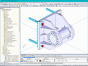 Modelo 3D de un muñón con elementos sólidos en RFEM (© AGICEA)