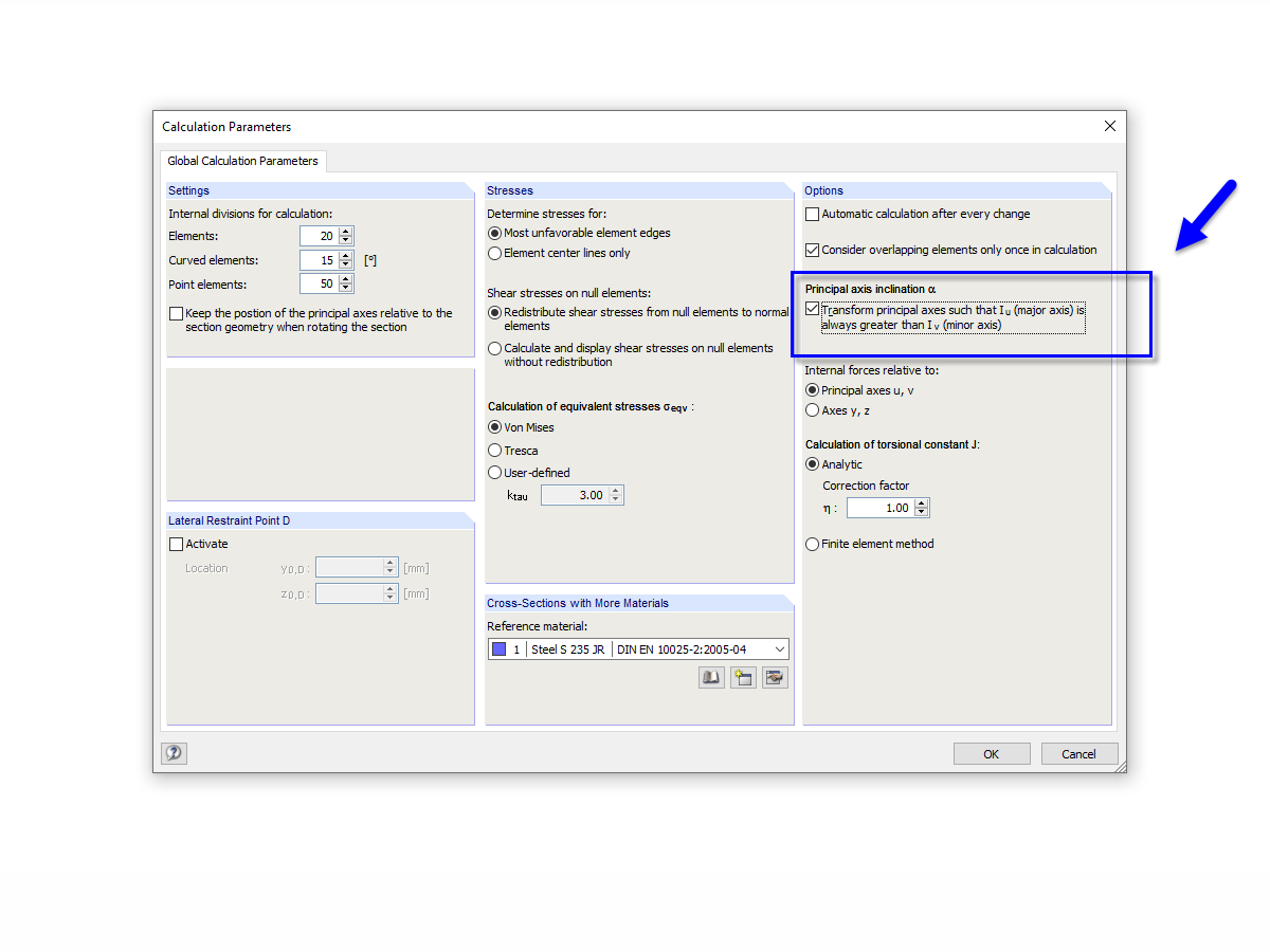 Configuración para la inclinación del eje principal