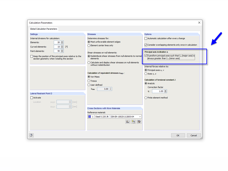 Configuración para la inclinación del eje principal