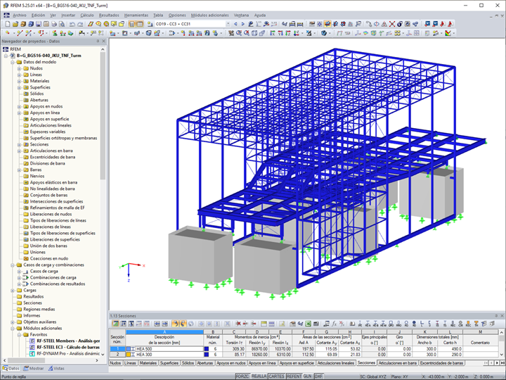 Modelo en 3D del Somnium en RFEM (© Bollinger+Grohmann)