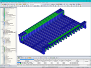 Modelo de RFEM en 3D del puente con tablero intermedio (© Meyer + Schubart VBI)