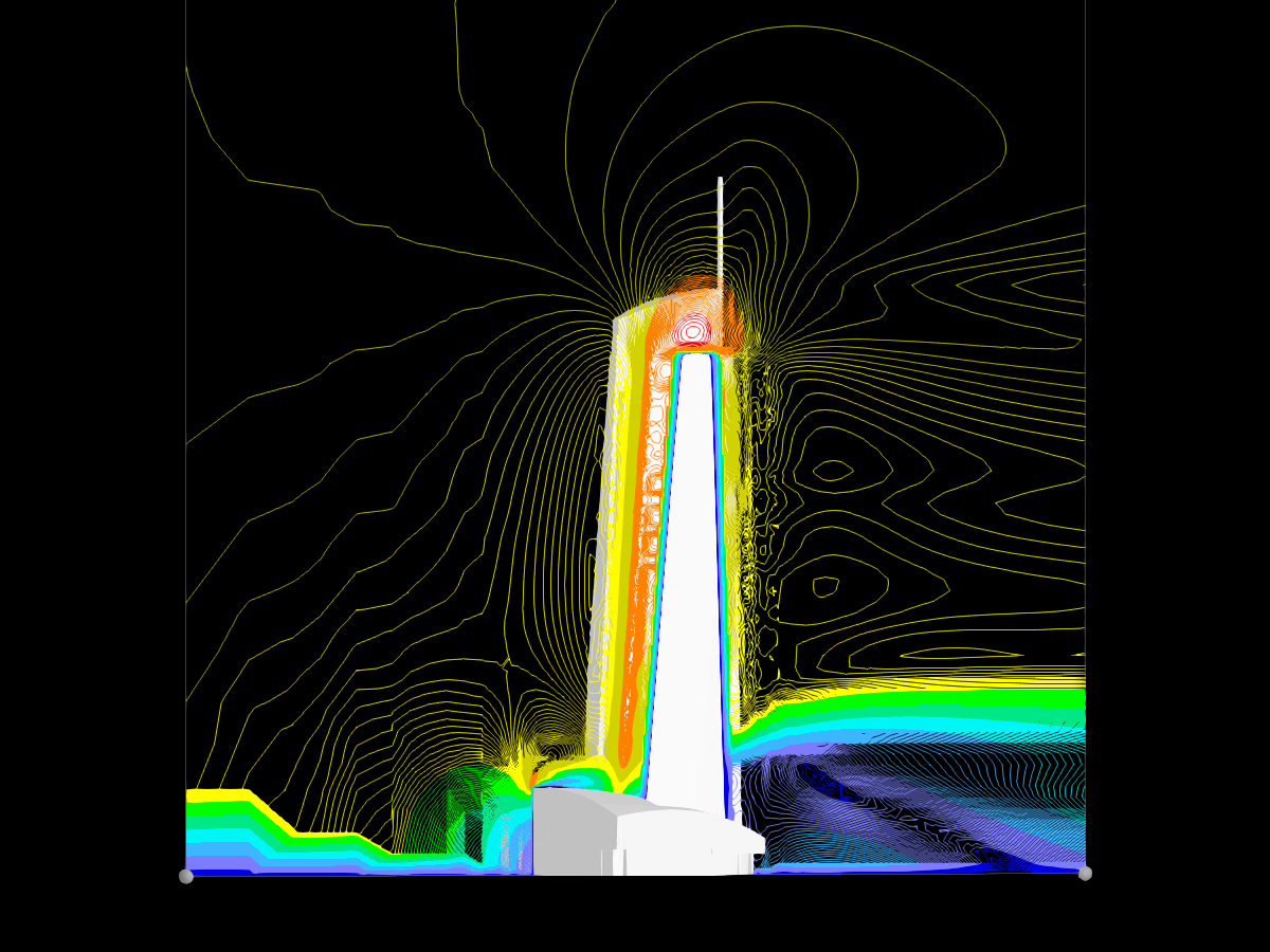 Wilshire Grand Center y resultados de renderizado