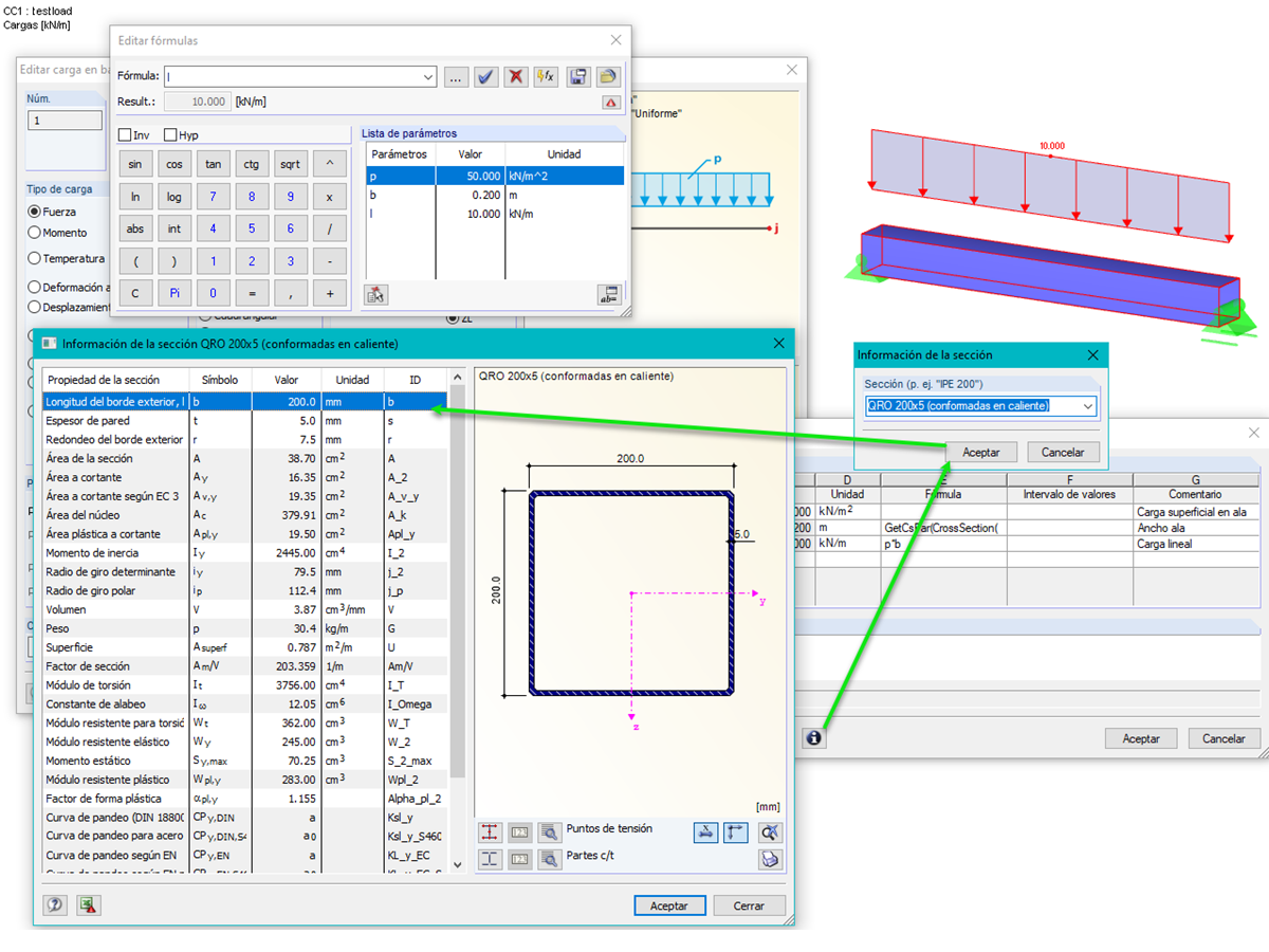Información sobre la sección