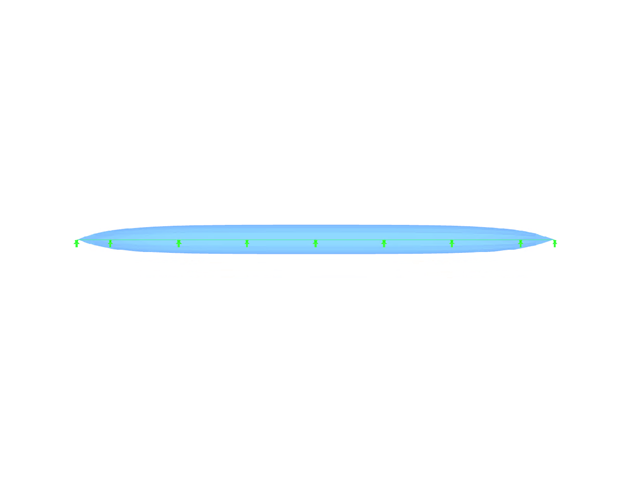 Cojín de lámina inflado con sólido de gas, vista en dirección del eje Y