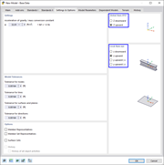 Pestaña "Configuración y opciones" para ejes
