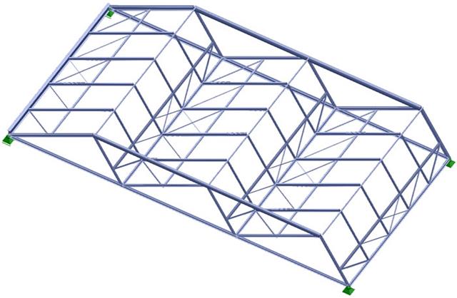 Análisis estructural de la estructura del techo del cobertizo existente para la evaluación del estado límite último