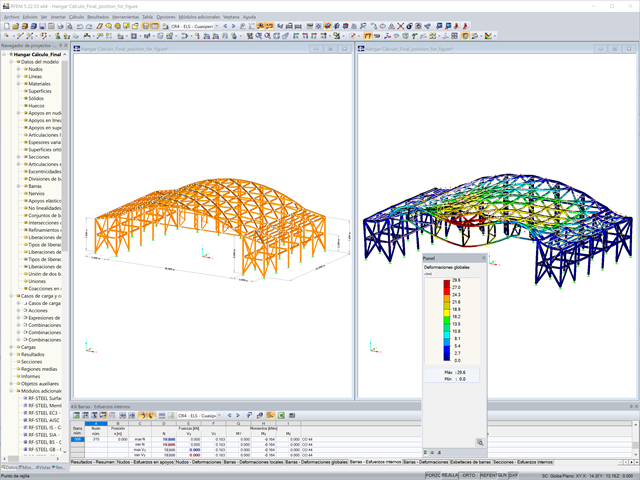 Diseño y cálculo de estructura para un hangar en madera laminada GL24h