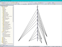 Modelo en 3D del mástil de medición de viento en RFEM (© m3-ZT GmbH)