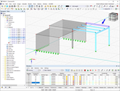 Modelo estructural con barra seleccionada (en el navegador o en la tabla) resaltada en los gráficos