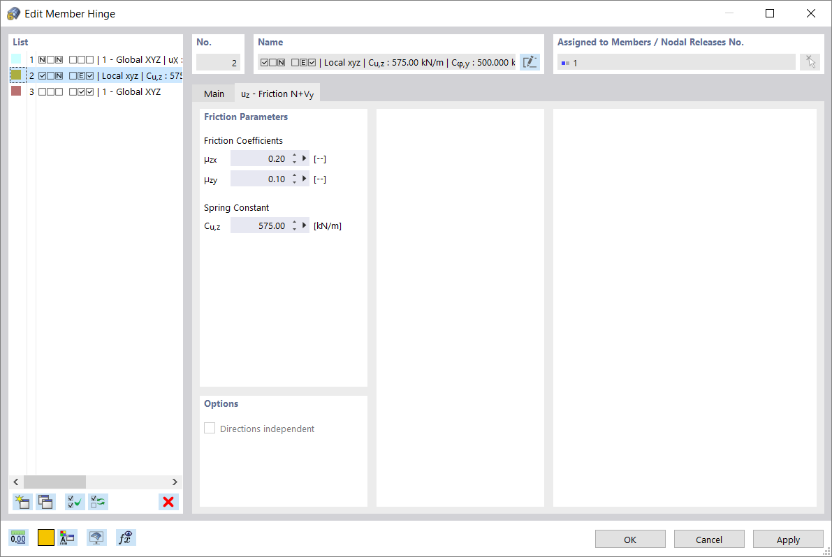 Definición de coeficientes de fricción